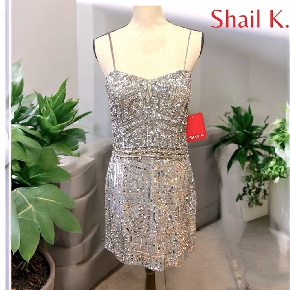 Shail K. -NWT size 16 silk beaded/sequined cocktail collection style #3487 New!!